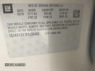 2015 Cadillac CTS Luxury AWD with VIN 1G6AX5SX7F0133440, listed as a IAAI auction lot 42560857 with 82,910 mi miles and . Bid and sale history available at DreamBid. Image 9.