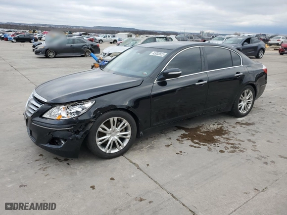 2011 Hyundai Genesis with VIN KMHGC4DEXBU142351, listed as a Copart auction lot 45055825 with 116,877 mi miles and Salvage Title. Bid and sale history available at carsss.com. Image 1.