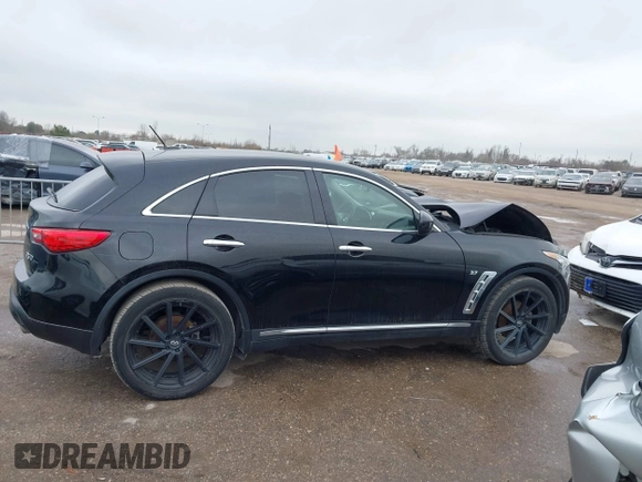 2016 Infiniti QX70 with VIN JN8CS1MU8GM672048, listed as a IAAI auction lot 41625197 with 94,317 mi miles and . Bid and sale history available at DreamBid. Image 13.