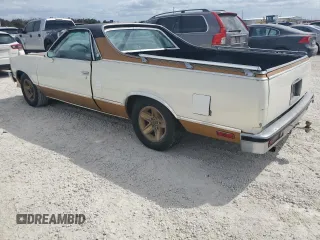 1978 Chevrolet El Camino z VIN 1W80L8Z444623, wystawiony jako Copart lot #76858374 z przebiegiem Nie podano mil oraz Szkoda całkowita • Salvage title. Historia ofert i sprzedaży dostępna na DreamBid. Obrazek 2.
