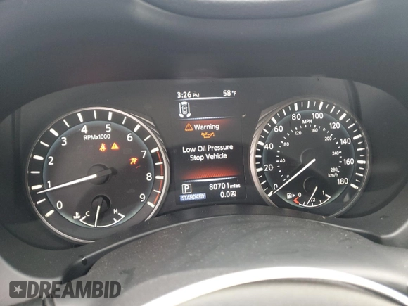 2021 Infiniti Q50 Luxe with VIN JN1EV7BP5MM706988, listed as a Copart auction lot 43010855 with 80,701 mi miles and Salvage title. Bid and sale history available at DreamBid. Image 9.