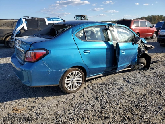 2024 Mitsubishi Mirage G4 SE with VIN ML32FVFJ6RHF07056, listed as a Copart auction lot 76217214 with 22,689 mi miles and Salvage Title. Bid and sale history available at carsss.com. Image 3.