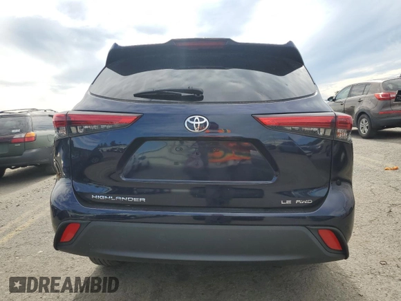2021 Toyota Highlander L with VIN 5TDBZRBH9MS552153, listed as a Copart auction lot 65512635 with 20,153 mi miles and Salvage title. Bid and sale history available at DreamBid. Image 6.