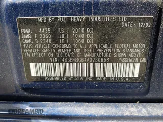 2010 Subaru Legacy Premium All-Weather Anniversary with VIN 4S3BMBG64A3230658, listed as a IAAI auction lot 42156381 with 161,277 mi miles and . Bid and sale history available at DreamBid. Image 9.