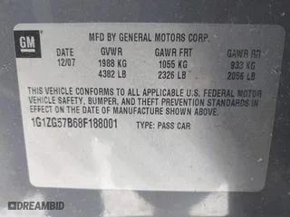 2008 Chevrolet Malibu LS w/1LS with VIN 1G1ZG57B68F188001, listed as a IAAI auction lot 41744611 with 116,535 mi miles. Bid and sale history available at carsss.com. Image 9.
