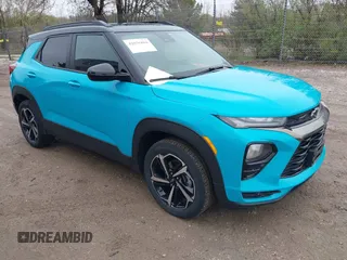 2021 Chevrolet TrailBlazer RS with VIN KL79MUSL4MB080470, listed as a IAAI auction lot 42076884 with 27,420 mi miles and . Bid and sale history available at DreamBid. Image 1.