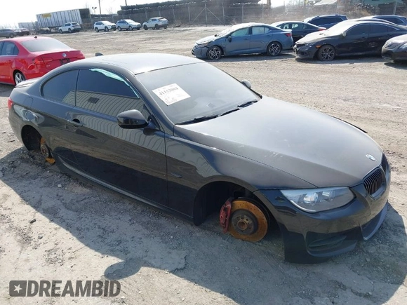 2013 BMW 3 Series 335is with VIN WBAKG1C57DJ217513, listed as a IAAI auction lot 41153004 with 1 mi miles. Bid and sale history available at carsss.com. Image 1.