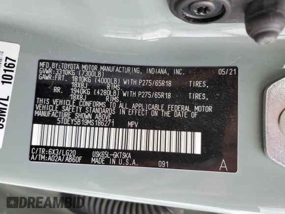 2021 Toyota Sequoia TRD Pro with VIN 5TDEY5B19MS186271, listed as a Copart auction lot 77642514 with 44,172 mi miles and Salvage Title. Bid and sale history available at carsss.com. Image 13.