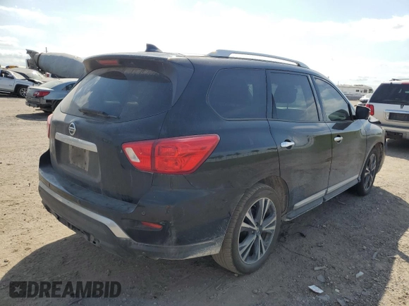 2020 Nissan Pathfinder Platinum with VIN 5N1DR2DM8LC593296, listed as a Copart auction lot 53353255 with 92,232 mi miles and Salvage title. Bid and sale history available at DreamBid. Image 3.