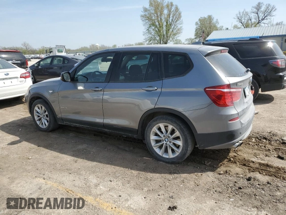 2013 BMW X3 xDrive28i with VIN 5UXWX9C57D0A20612, listed as a Copart auction lot 52385895 with 146,257 mi miles and Salvage Title. Bid and sale history available at DreamBid. Image 2.