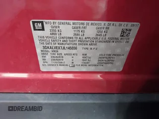 2018 GMC Terrain SLT with VIN 3GKALVEX7JL145656, listed as a IAAI auction lot 41105978 with 80,807 mi miles. Bid and sale history available at carsss.com. Image 9.