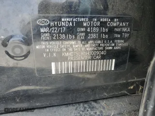 2017 Hyundai Ioniq Electric with VIN KMHC75LH1HU009040, listed as a Copart auction lot 54244705 with 210,885 mi miles and Salvage Title. Bid and sale history available at carsss.com. Image 12.
