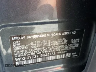 2018 BMW X1 sDrive28i z VIN WBXHU7C37J5H44758, wystawiony jako Copart lot #50888735 z przebiegiem 95 143 mil mil oraz Szkody całkowita. Historia ofert i sprzedaży dostępna na DreamBid. Obrazek 13.