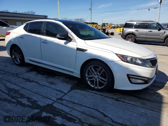 2013 Kia Optima SX with VIN 5XXGR4A64DG216873, listed as a Copart auction lot 50030885 with 189,226 mi miles and Salvage Title. Bid and sale history available at carsss.com. Image 4.