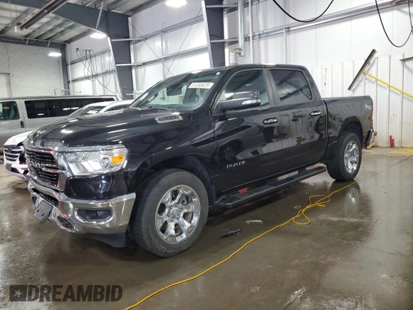 2020 Ram 1500 Big Horn with VIN 1C6RRFFGXLN302396, listed as a Copart auction lot 61240425 with 81,681 mi miles and Salvage title. Bid and sale history available at DreamBid. Image 1.