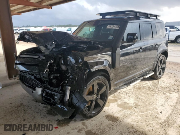 2023 Land Rover Defender X-Dynamic SE with VIN SALE27EU7P2141904, listed as a Copart auction lot 79161754 with 36,671 mi miles and Salvage Title. Bid and sale history available at DreamBid. Image 1.