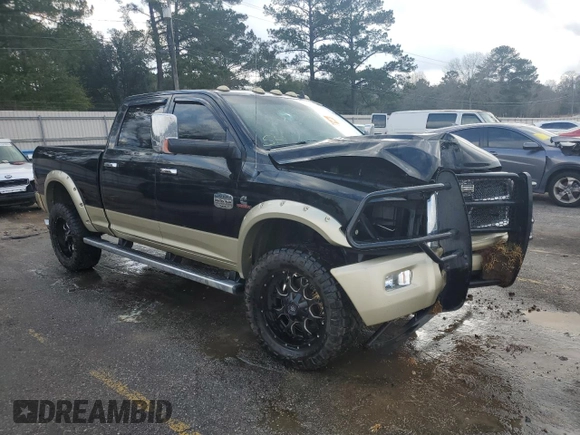 2013 Ram 2500 Laramie Longhorn с VIN 3C6UR5GLXDG530487, выставлен на аукционе Copart как лот 44739255 с пробегом 105 401 миль миль и Списание • Salvage title. История ставок и продаж доступна на DreamBid. Изображение 4.