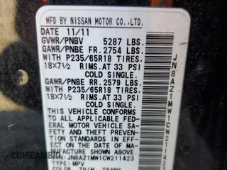 2012 Nissan Murano SL with VIN JN8AZ1MW1CW211423, listed as a Copart auction lot 71049294 with 155,659 mi miles and Clean Title. Bid and sale history available at carsss.com. Image 13.