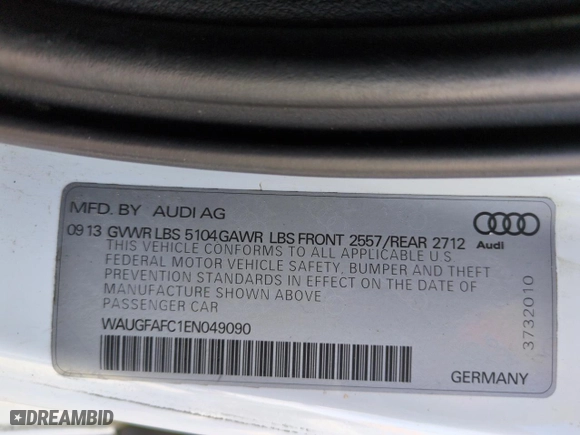 2014 Audi A6 2.0T Premium Plus with VIN WAUGFAFC1EN049090, listed as a Copart auction lot 45419945 with 154,062 mi miles and Salvage Title. Bid and sale history available at carsss.com. Image 13.