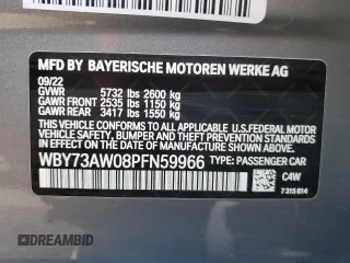 2023 BMW i4 eDrive40 with VIN WBY73AW08PFN59966, listed as a Copart auction lot 48546554 with 11,689 mi miles. Bid and sale history available at carsss.com. Image 13.