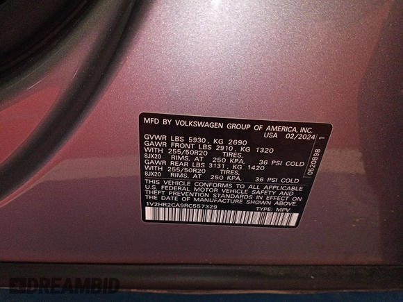 2024 Volkswagen Atlas SE с VIN 1V2HR2CA9RC557329, выставлен на аукционе IAAI как лот 42700718 с пробегом 19 097 миль миль и . История ставок и продаж доступна на DreamBid. Изображение 1.