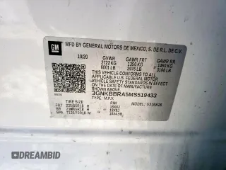 2021 Chevrolet Blazer LT with VIN 3GNKBBRA5MS519433, listed as a Copart auction lot 61215745 with 122,501 mi miles and Salvage title. Bid and sale history available at DreamBid. Image 14.