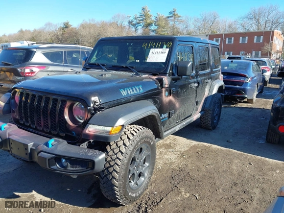 2023 Jeep Wrangler 4xe with VIN 1C4JJXN67PW621024, listed as a IAAI auction lot 41411389 with 21,306 mi miles. Bid and sale history available at carsss.com. Image 18.
