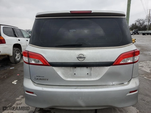 2014 Nissan Quest S with VIN JN8AE2KP0E9107035, listed as a Copart auction lot 41536095 with 197,785 mi miles and Salvage Title. Bid and sale history available at carsss.com. Image 6.
