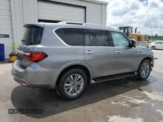 2020 Infiniti QX80 Luxe z VIN JN8AZ2NF5L9704489, wystawiony jako Copart lot #55509705 z przebiegiem 147 397 mil mil oraz Szkoda całkowita • Salvage title. Historia ofert i sprzedaży dostępna na DreamBid. Obrazek 3.