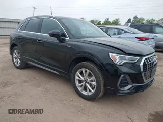 2023 Audi Q3 S line Premium with VIN WA1DECF30P1140909, listed as a IAAI auction lot 41934943 with 42,947 mi miles. Bid and sale history available at carsss.com. Image 1.