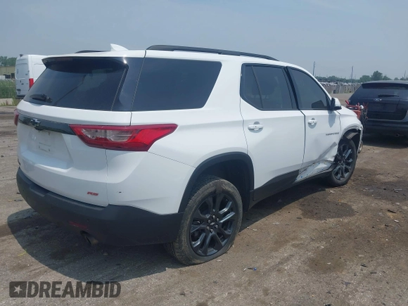 2021 Chevrolet Traverse RS with VIN 1GNERJKW8MJ122678, listed as a IAAI auction lot 42493317 with 56,521 mi miles and . Bid and sale history available at DreamBid. Image 4.
