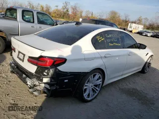 2021 BMW M5 with VIN WBS83CH01MCF15654, listed as a Copart auction lot 77427464 with 41,919 mi miles and Salvage Title. Bid and sale history available at carsss.com. Image 3.