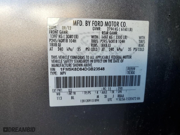 2013 Ford Explorer XLT with VIN 1FM5K8D84DGB23548, listed as a Copart auction lot 53298095 with 160,814 mi miles and Clean Title. Bid and sale history available at carsss.com. Image 13.