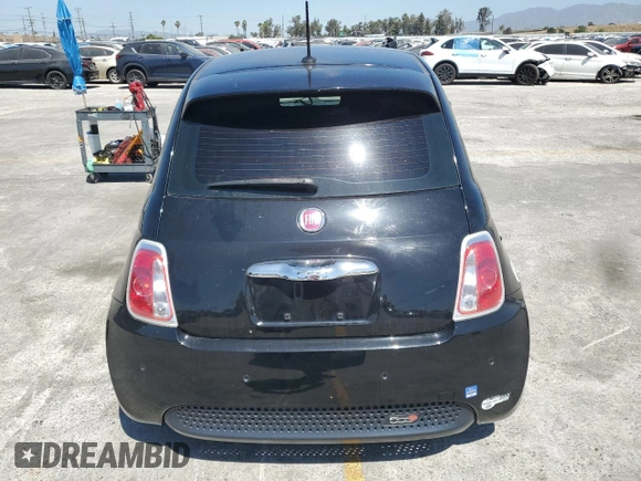 2015 FIAT 500e with VIN 3C3CFFGE3FT642311, listed as a Copart auction lot 57159595 with Not provided miles and Clean title. Bid and sale history available at DreamBid. Image 6.