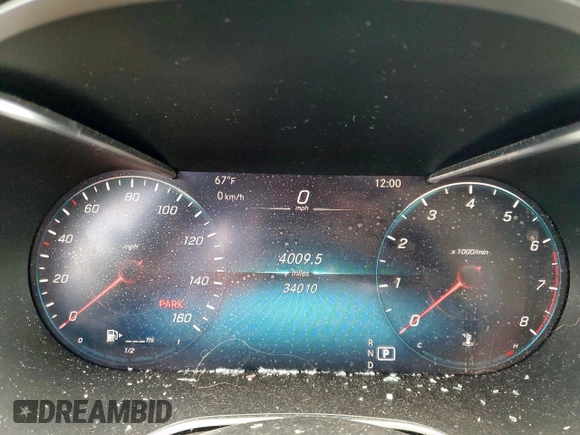2021 Mercedes-Benz C 300 with VIN W1KWF8DB6MR647917, listed as a Copart auction lot 53898885 with 34,010 mi miles and Salvage title. Bid and sale history available at DreamBid. Image 9.