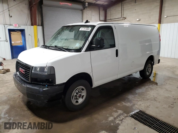 2022 GMC Savana z VIN 1GTZ7GF79N1230444, wystawiony jako Copart lot #47751865 z przebiegiem 43 481 mil mil oraz Szkoda całkowita • Salvage title. Historia ofert i sprzedaży dostępna na DreamBid. Obrazek 1.