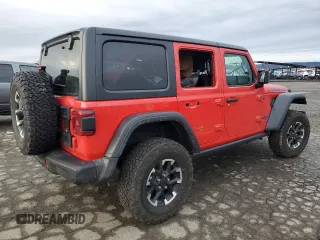 2024 Jeep Wrangler Rubicon z VIN 1C4RJXR62RW172545, wystawiony jako Copart lot #48020865 z przebiegiem 5 483 mil mil oraz Szkoda całkowita • Salvage title. Historia ofert i sprzedaży dostępna na DreamBid. Obrazek 3.