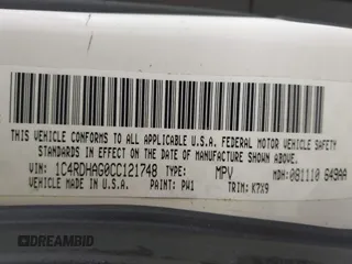 2012 Dodge Durango SXT with VIN 1C4RDHAG0CC121748, listed as a IAAI auction lot 42122731 with 220,611 mi miles and . Bid and sale history available at carsss.com. Image 9.
