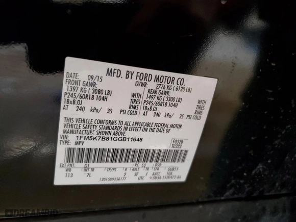 2016 Ford Explorer with VIN 1FM5K7B81GGB11648, listed as a Copart auction lot 45638415 with 162,522 mi miles and Clean Title. Bid and sale history available at carsss.com. Image 13.
