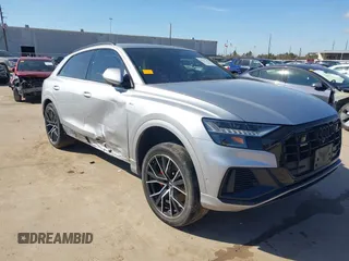 2021 Audi Q8 Prestige z VIN WA1FVAF10MD011803, wystawiony jako IAAI lot #41597387 z przebiegiem 52 297 mil mil oraz . Historia ofert i sprzedaży dostępna na DreamBid. Obrazek 1.