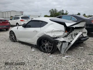 2021 Toyota GR Supra 3.0 with VIN WZ1DB0C02MW036476, listed as a Copart auction lot 88596345 with 47,682 mi miles and Salvage Title. Bid and sale history available at carsss.com. Image 2.