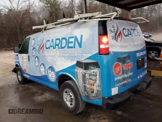 2015 Chevrolet Express Cargo with VIN 1GCWGFCF9F1276785, listed as a Copart auction lot 44939555 with 216,253 mi miles and Salvage title. Bid and sale history available at DreamBid. Image 2.