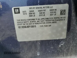 2014 Chevrolet Malibu LT with VIN 1G11E5SL0EF138919, listed as a Copart auction lot 50088585 with Not Provided miles and Salvage Title. Bid and sale history available at DreamBid. Image 12.