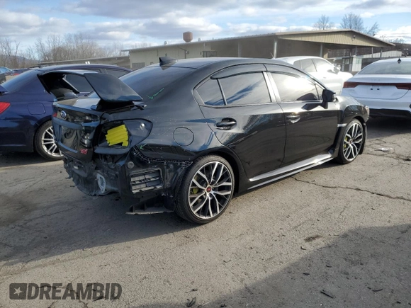 2021 Subaru WRX STI with VIN JF1VA2E63M9803680, listed as a Copart auction lot 82347044 with 21,859 mi miles and Salvage Title. Bid and sale history available at carsss.com. Image 3.