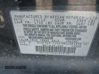 2014 Nissan Versa SV with VIN 3N1CN7AP6EL843720, listed as a IAAI auction lot 40728721 with 120,751 mi miles and . Bid and sale history available at carsss.com. Image 9.