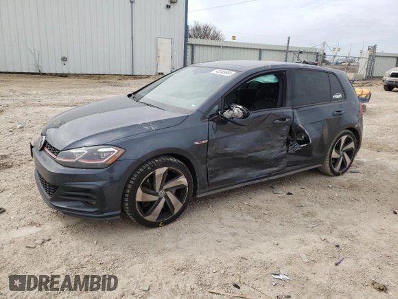 2019 Volkswagen Golf GTI S with VIN 3VW5T7AU6KM029409, listed as a Copart auction lot 43246884 with 51,210 mi miles. Bid and sale history available at carsss.com. Image 1.