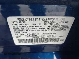 2020 Infiniti Q50 Red Sport 400 with VIN JN1FV7AP3LM630563, listed as a IAAI auction lot 42000146 with 63,327 mi miles and . Bid and sale history available at carsss.com. Image 9.