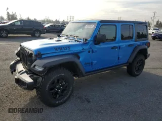 2022 Jeep Wrangler Unlimited Willys with VIN 1C4HJXDM0NW152614, listed as a Copart auction lot 83208664 with 51,913 mi miles and Salvage Title. Bid and sale history available at DreamBid. Image 1.