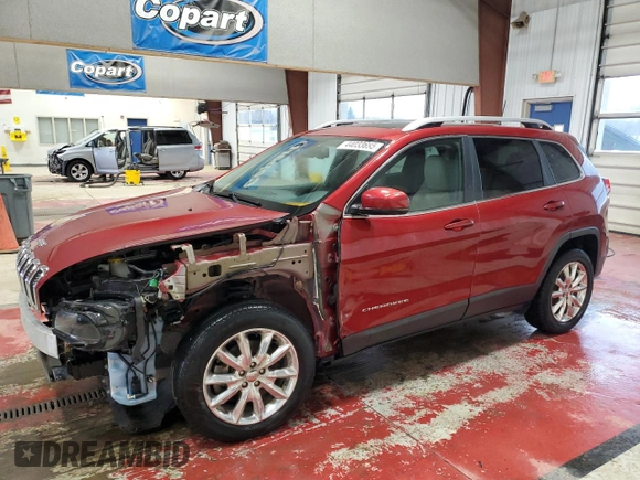 2016 Jeep Cherokee Limited with VIN 1C4PJMDS3GW204216, listed as a Copart auction lot 44033695 with 76,636 mi miles and Salvage Title. Bid and sale history available at DreamBid. Image 1.