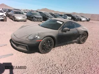 2021 Porsche 911 Carrera with VIN WP0AA2A98MS206977, listed as a Copart auction lot 79455754 with 7,104 mi miles and Salvage Title. Bid and sale history available at carsss.com. Image 1.